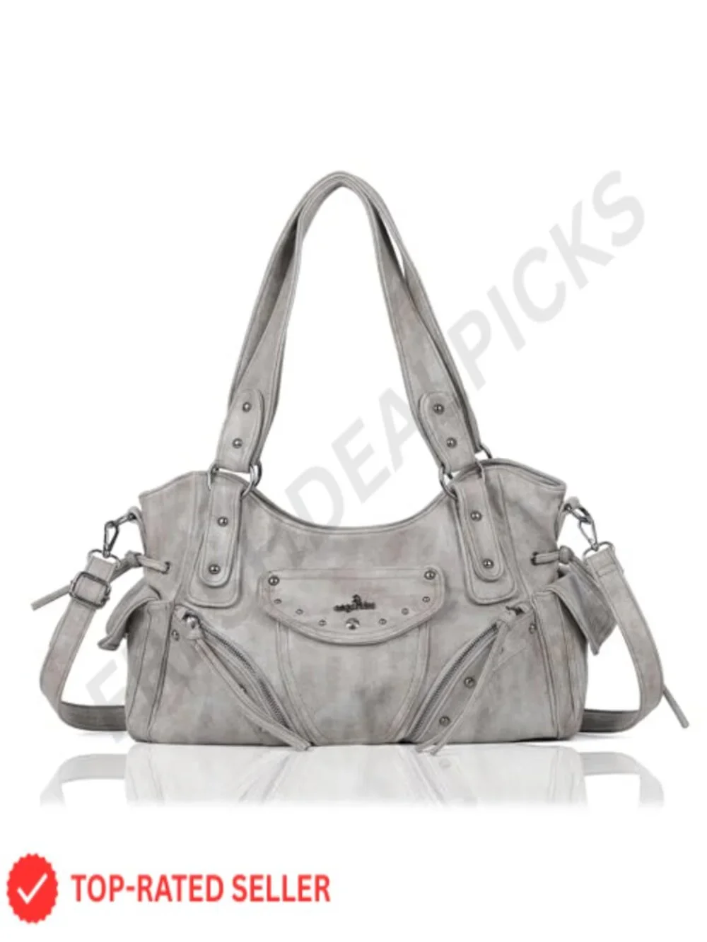 Retro Washed Vegan Leather Hobo Bag for Women, Roomy Soft Satchel with